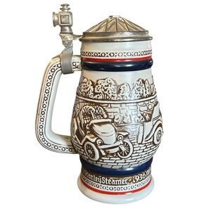 Vintage 1979 Avon Ceramarte Antique Cars Beer Stein Stanley Steamer Ford Model T
